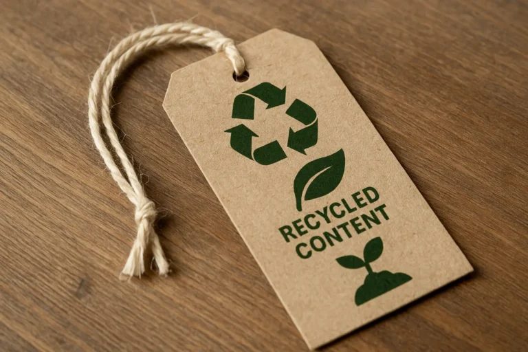 Etiquetas recicladas com barbante cru